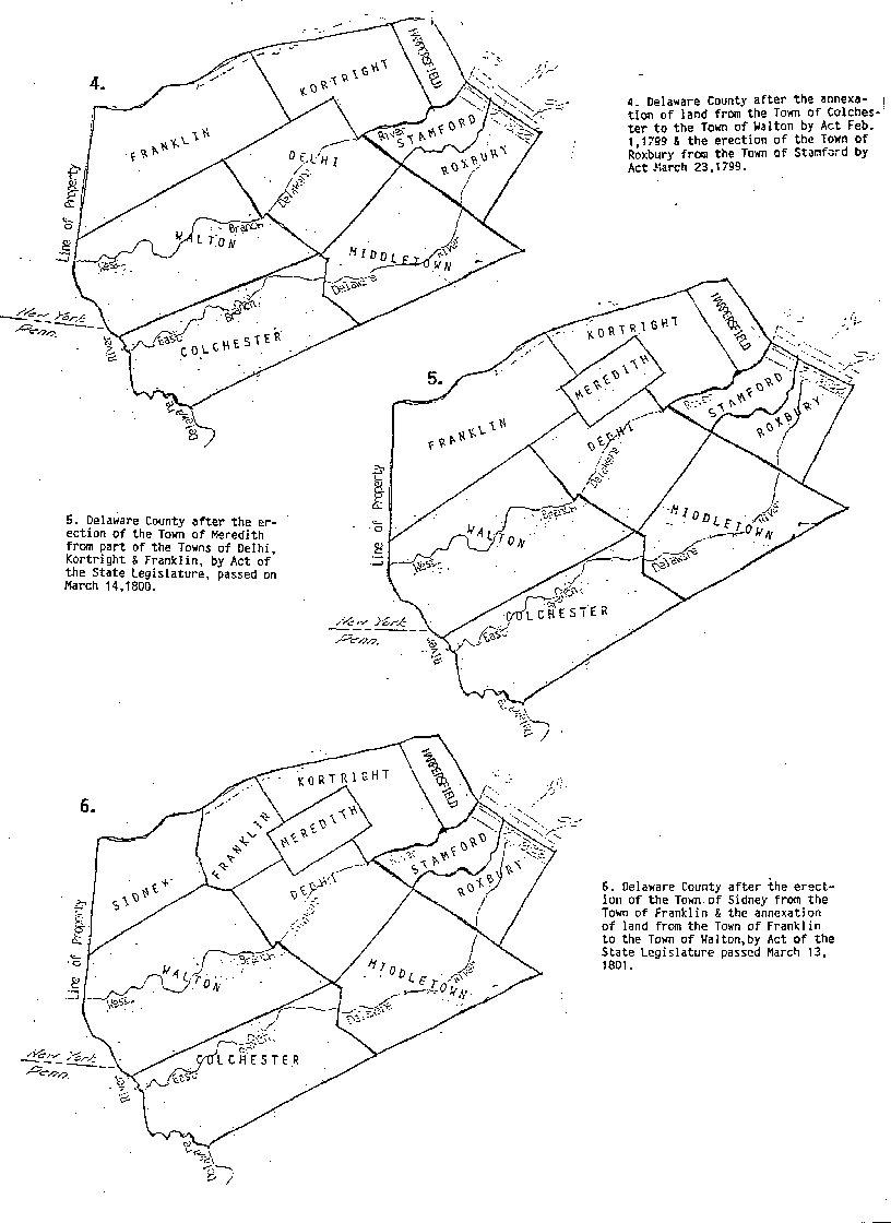 Map - Evolution of Delaware County 1797date