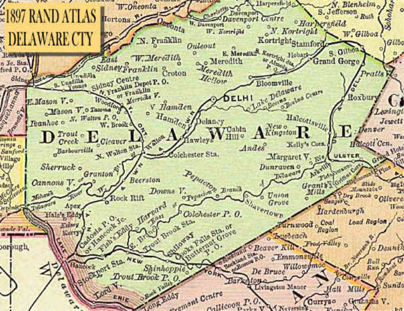 1897 RAND ATLAS - Delaware County