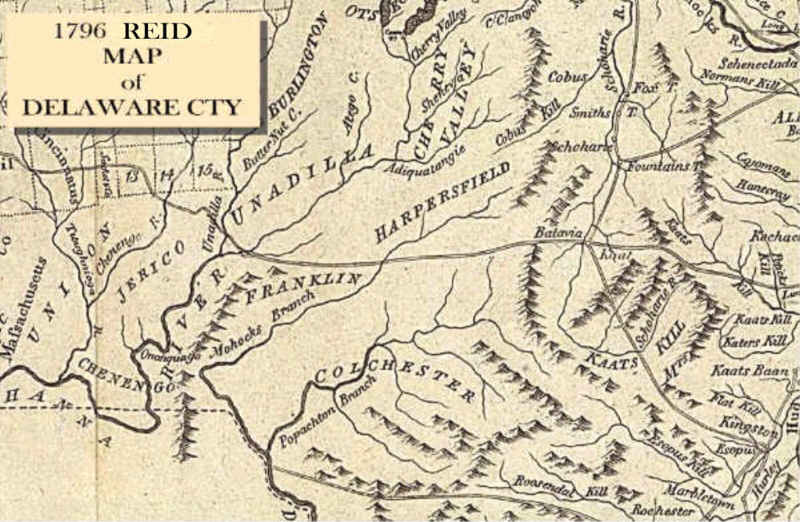 1796 Reid Map of Delaware County