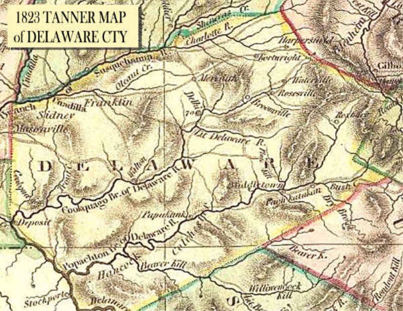 1823 TANNER Map of Delaware County