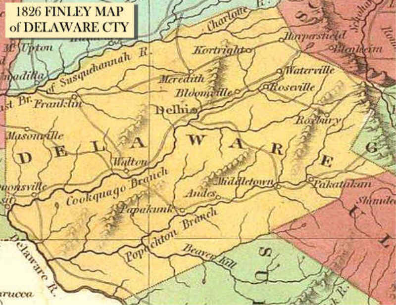 1826 FINLEY Map of Delaware County