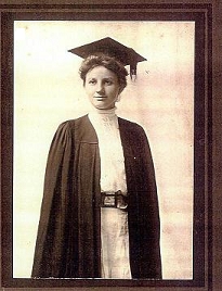 Unknown in graduation cap