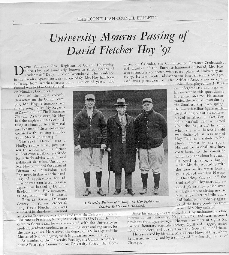 Obit of David Hoy