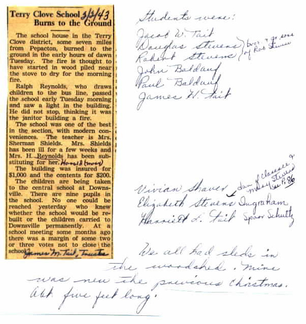 Terry Clove School burns