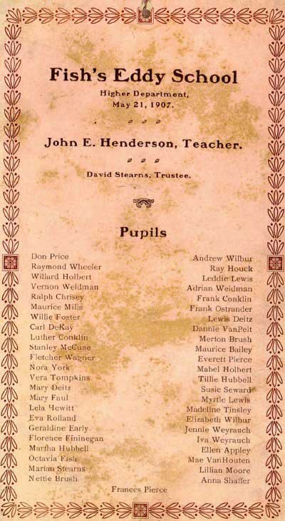 Fish's Eddy School - 1907