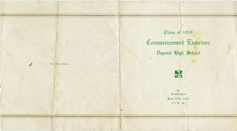Deposit HS 1919 Graduating Class Cover