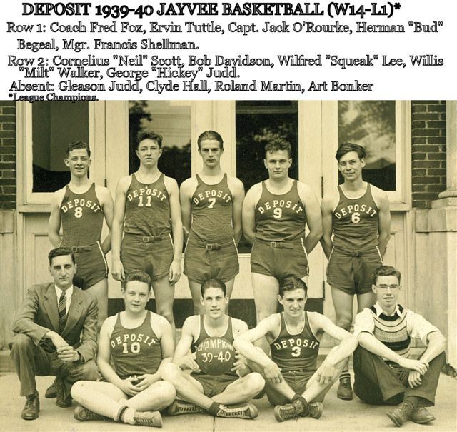 1939-40 JV Basketball Team, Deposit