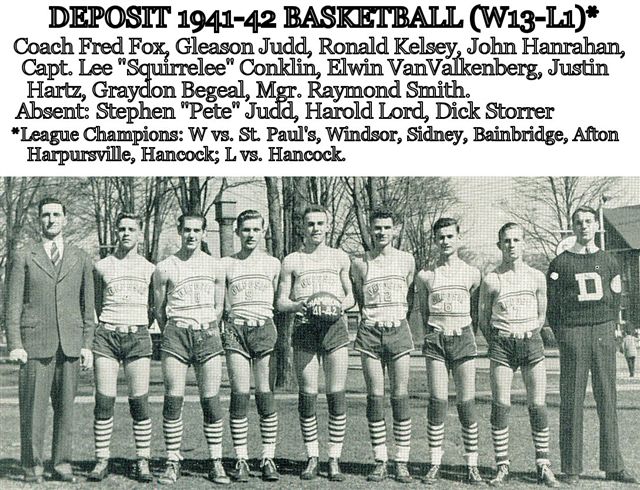 Deposit 1941-42 Boys Basketball Team