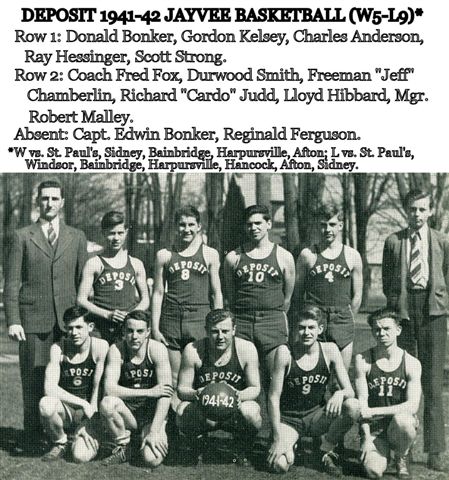 Deposit 1942 Boys JV Basketball Team