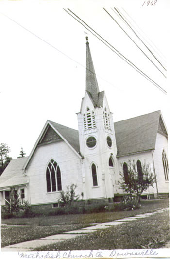 Methodist Church at Downsville showing addition