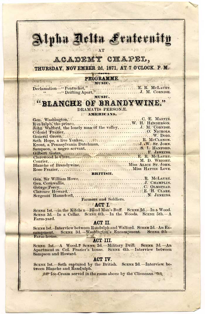 Alpha Delta Fraternity - Blanche of Brandywine