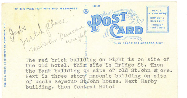 back of card