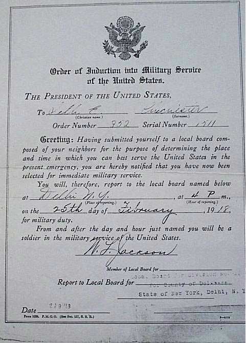 WW1 Induction of Seth Chichister