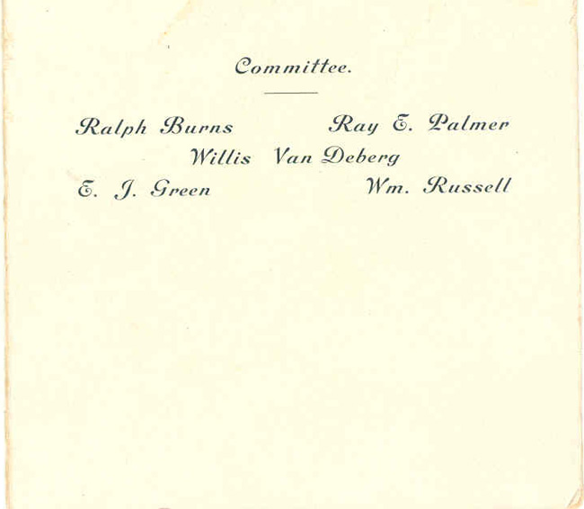 Program - Oyster Supper