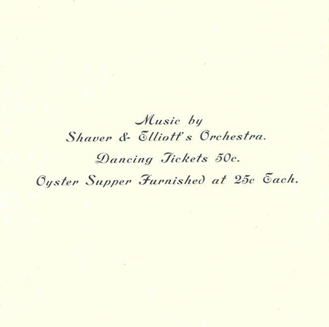 Program - Oyster Supper