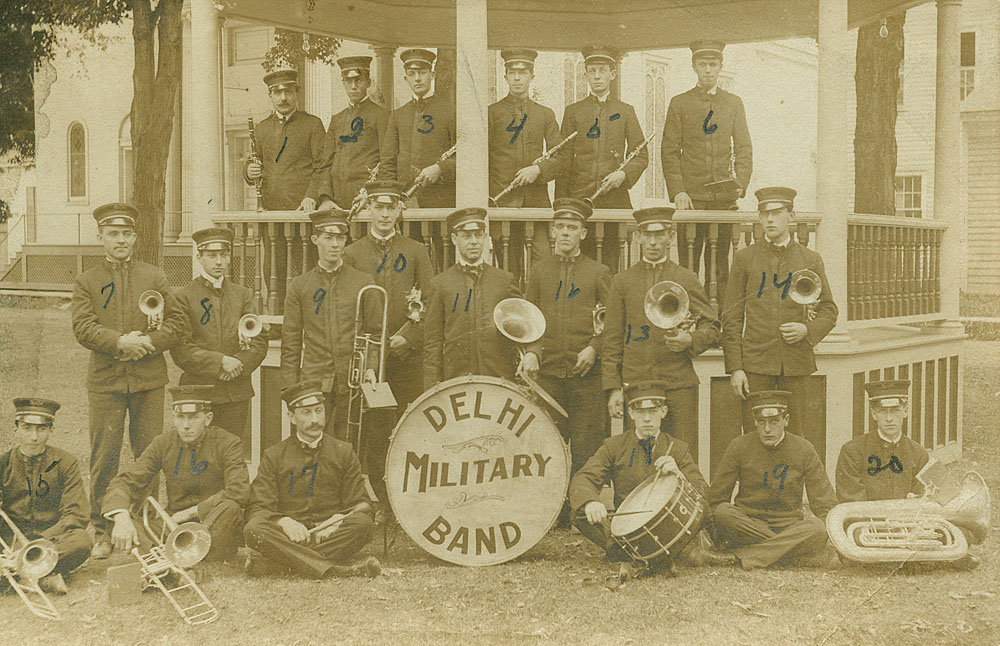 Old postcard, Delhi Military Band