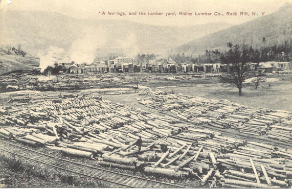 A few logs and the lumber yard, Risley Lumber Co., Rock Rift, N.Y.